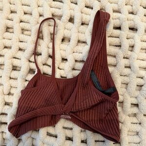 Urban Outfitters Ribbed Mauve Bralette